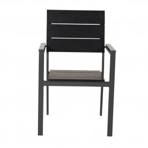 VENTURE DESIGN Levels havestol, m. armln - sort aintwood og aluminium