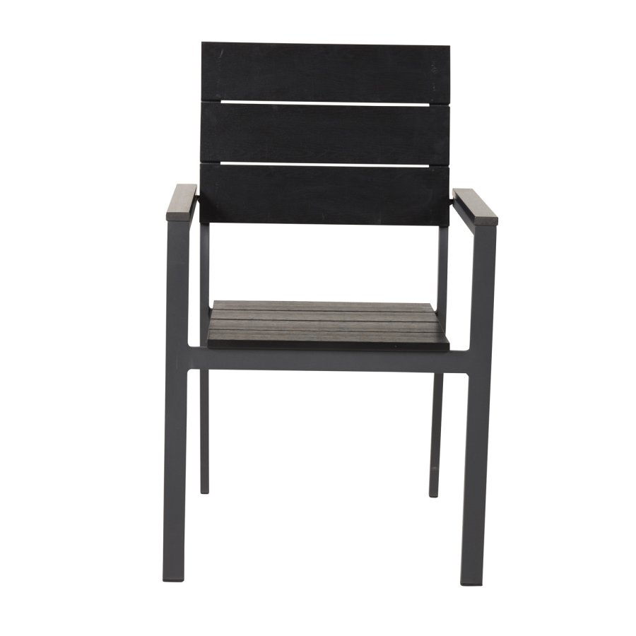 VENTURE DESIGN Levels havestol, m. armln - sort aintwood og aluminium
