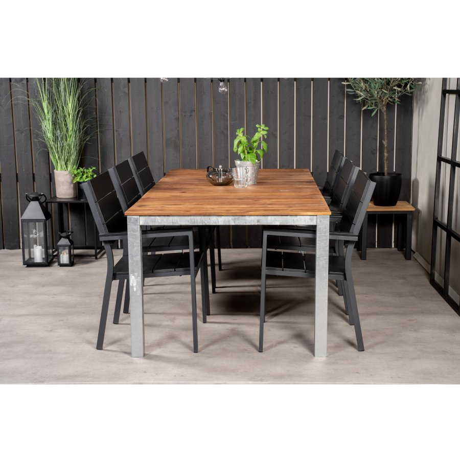 VENTURE DESIGN Levels havestol, m. armln - sort aintwood og aluminium