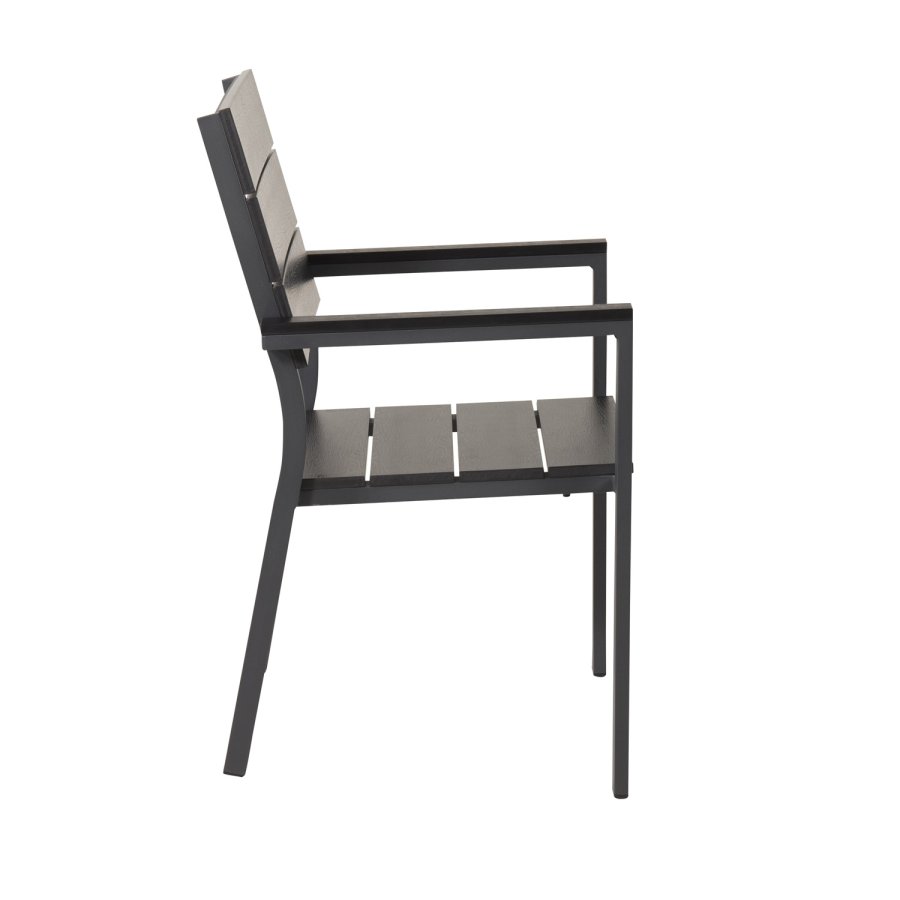 VENTURE DESIGN Levels havestol, m. armln - sort aintwood og aluminium