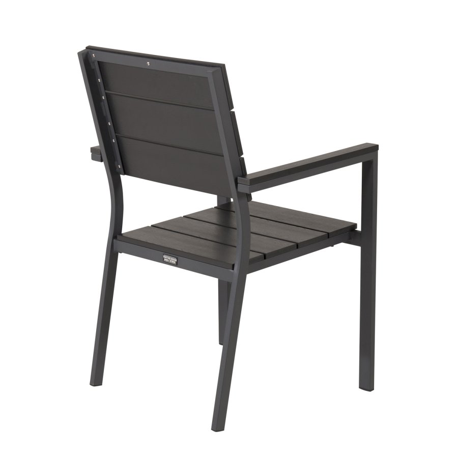 VENTURE DESIGN Levels havestol, m. armln - sort aintwood og aluminium