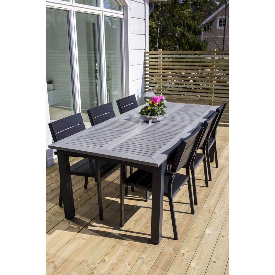 VENTURE DESIGN Levels havestol, m. armln - sort aintwood og aluminium