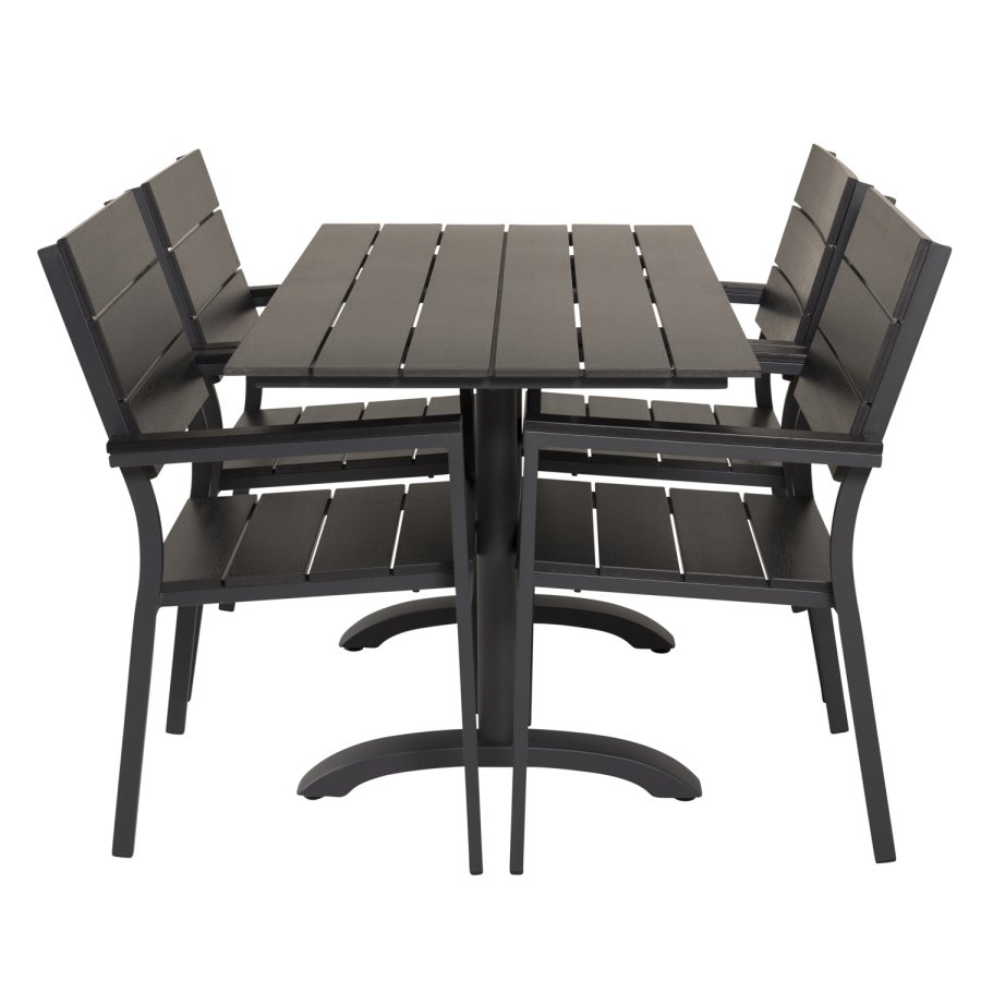 VENTURE DESIGN Levels havestol, m. armln - sort aintwood og aluminium