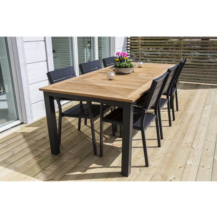 VENTURE DESIGN Levels havestol, m. armln - sort aintwood og aluminium