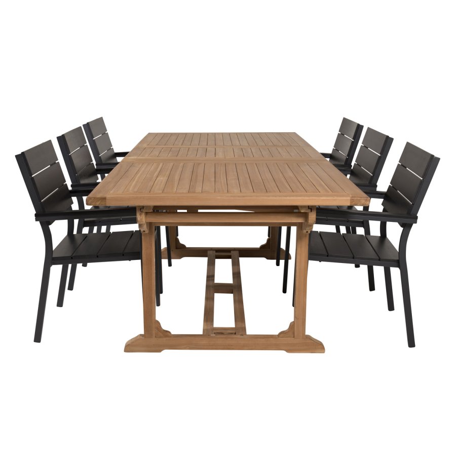 VENTURE DESIGN Levels havestol, m. armln - sort aintwood og aluminium