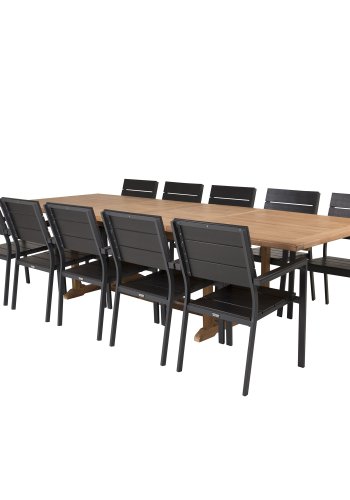 VENTURE DESIGN Levels havestol, m. armln - sort aintwood og aluminium