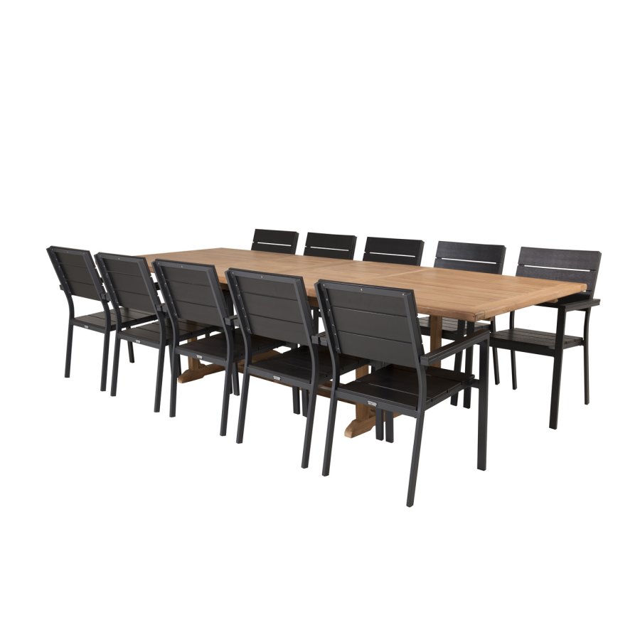 VENTURE DESIGN Levels havestol, m. armln - sort aintwood og aluminium