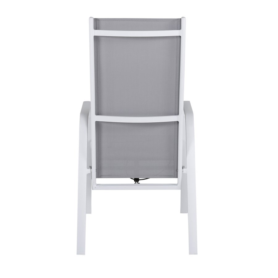 VENTURE DESIGN Copacabana recliner havestol, m. armln - gr textilene og hvid aluminium