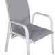 VENTURE DESIGN Copacabana recliner havestol, m. armln - gr textilene og hvid aluminium