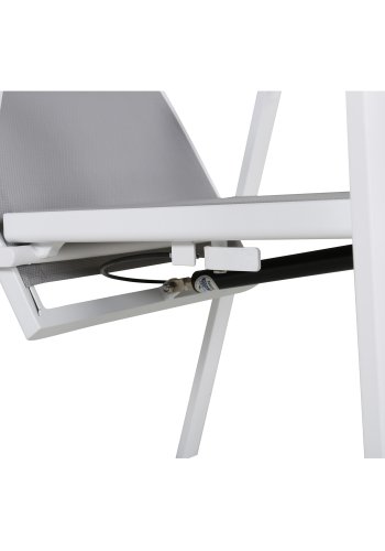 VENTURE DESIGN Copacabana recliner havestol, m. armln - gr textilene og hvid aluminium