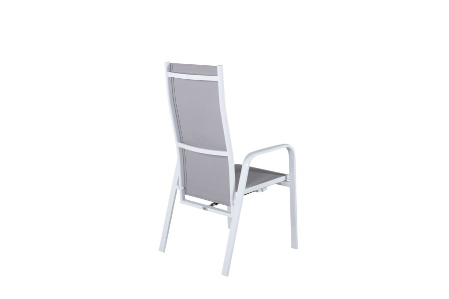 VENTURE DESIGN Copacabana recliner havestol, m. armln - gr textilene og hvid aluminium
