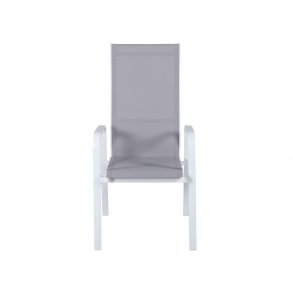 VENTURE DESIGN Copacabana recliner havestol, m. armln - gr textilene og hvid aluminium