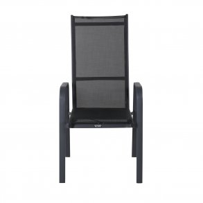 VENTURE DESIGN Copacabana recliner havestol, m. armln - sort textilene og aluminium