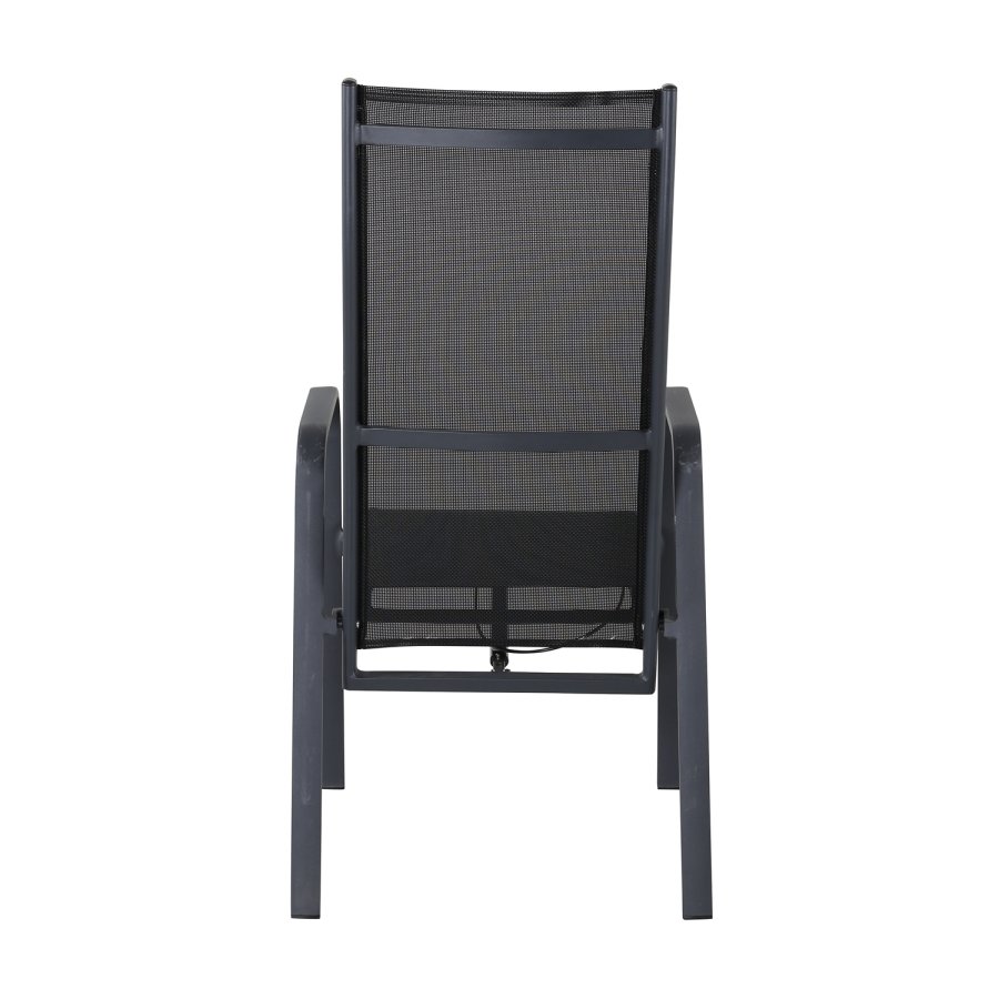 VENTURE DESIGN Copacabana recliner havestol, m. armln - sort textilene og aluminium