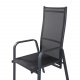 VENTURE DESIGN Copacabana recliner havestol, m. armln - sort textilene og aluminium