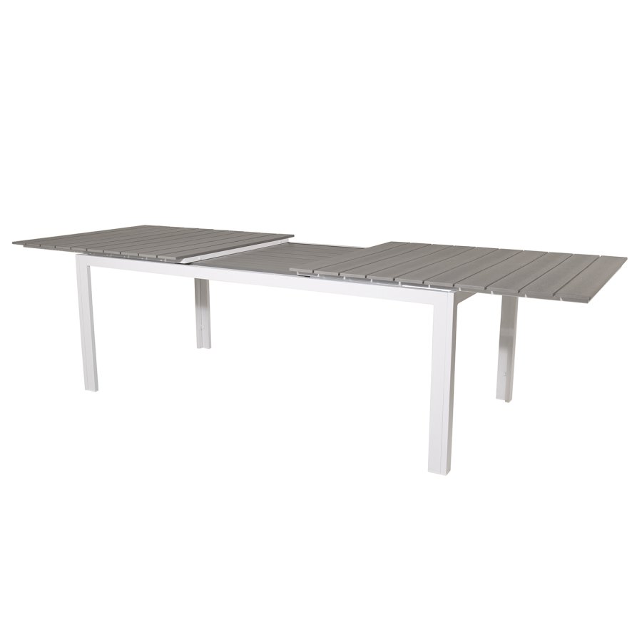 VENTURE DESIGN havest, m. Levels bord, m. udtrk og 6 Levels stole, m. armln - aintwood/alu 