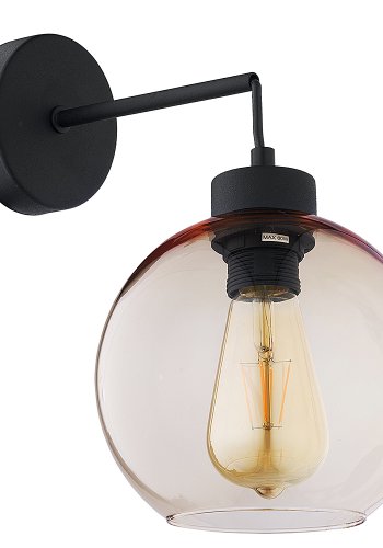 TK Cubus vglampe - klar glas og sort metal