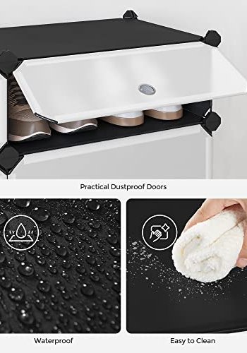 SONGMICS skoreol, stabelbar, m. 10 kasser - sort plast