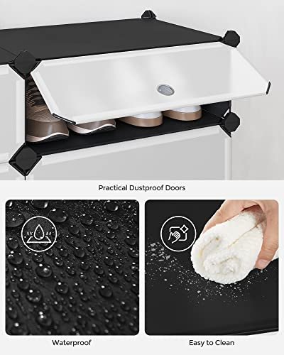 SONGMICS skoreol, stabelbar, m. 10 kasser - sort plast