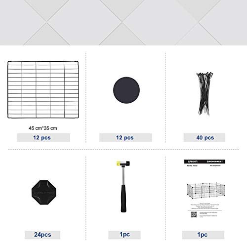 SONGMICS kravlegrd til kledyr, hamster, marsvin, sm dyr - sort metal