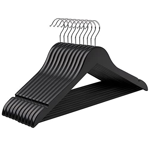 SONGMICS tjbjle, skulderhak, skridsikker buksestang, 360° drejekrog - sort ahorntr (st med 10)