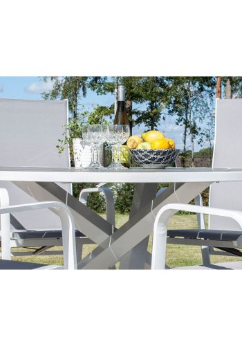 VENTURE DESIGN rund Parma havebord - gr, hvid aluminium (140)