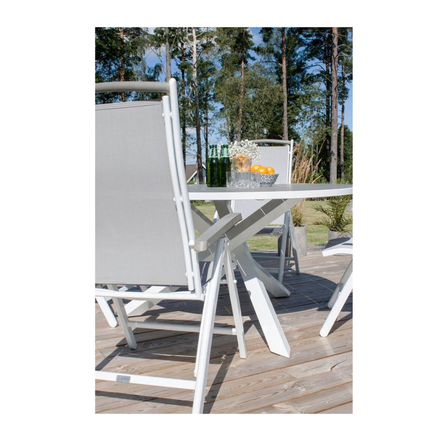 VENTURE DESIGN rund Parma havebord - gr, hvid aluminium (140)