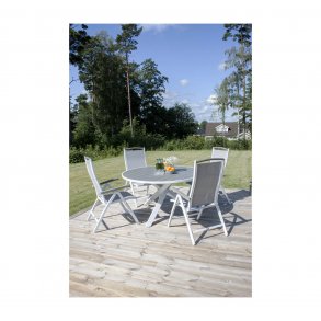 VENTURE DESIGN rund Parma havebord - gr, hvid aluminium (140)