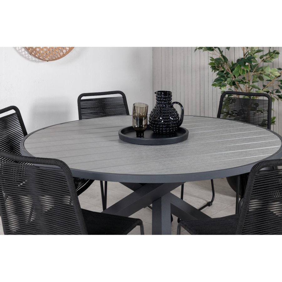 VENTURE DESIGN Parma havebord - gr aintwood og sort aluminium (140)