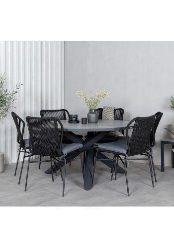 VENTURE DESIGN Parma havebord - gr aintwood og sort aluminium (140)