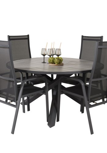 VENTURE DESIGN Parma havebord - gr aintwood og sort aluminium (140)