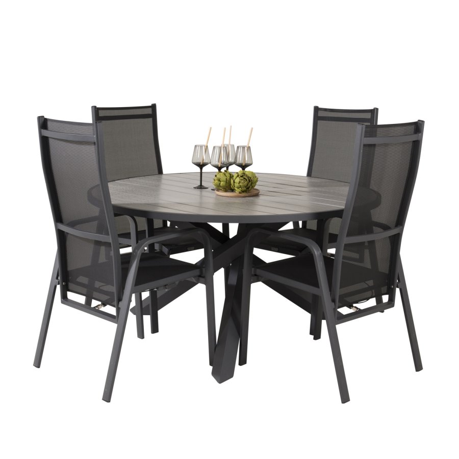 VENTURE DESIGN Parma havebord - gr aintwood og sort aluminium (140)