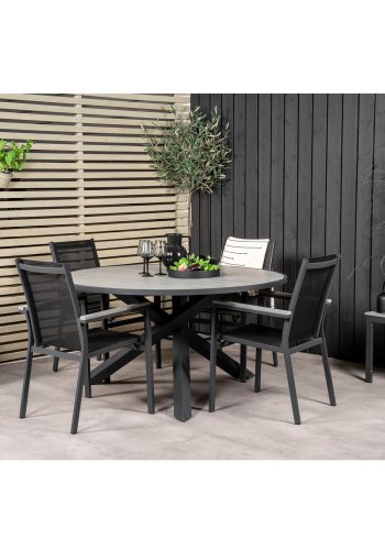 VENTURE DESIGN Parma havebord - gr aintwood og sort aluminium (140)