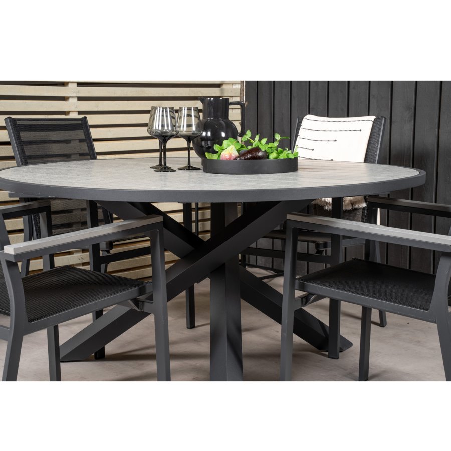 VENTURE DESIGN Parma havebord - gr aintwood og sort aluminium (140)