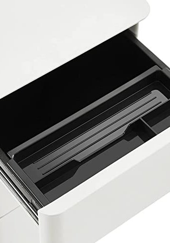 SONGMICS arkivskab, m. ls, til A4 brevstrrelser, hngemapper, hjul - hvid stl