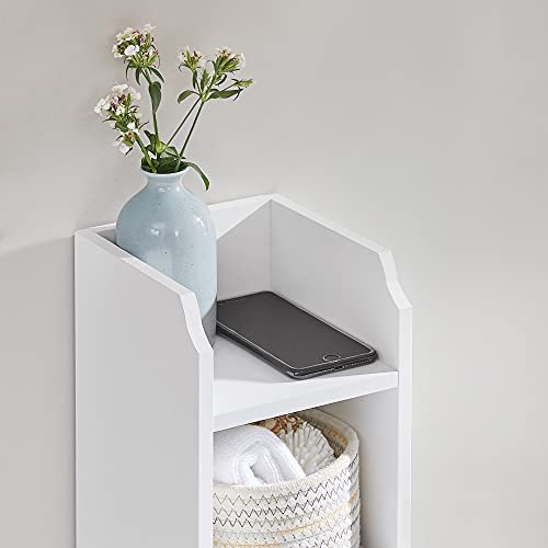 VASAGLE badevrelsesskab, m. 1 lge og 3 hylder - hvid MDF