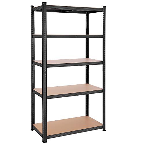 SONGMICS reol til redskabsrum, m. 5 hylder - natur MDF og sort stl