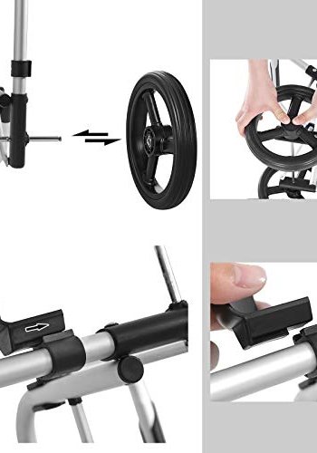 SONGMICS indkbsvogn, 35L, foldbar, kletaske, aftagelig rygsk, hjul - gr polyester og aluminium
