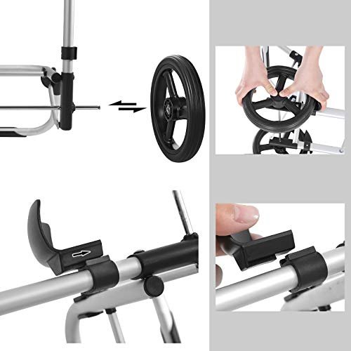 SONGMICS indkbsvogn, 35L, foldbar, kletaske, aftagelig rygsk, hjul - gr polyester og aluminium