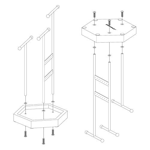 SONGMICS smykkestativ - hvid jern og natur tr