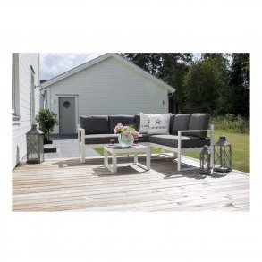 VENTURE DESIGN Salvador hjrne havesofa m. hynder - hvid rattan og aluminium