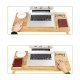 SONGMICS Laptop skrivebord, foldbar, venstre- og hjrehndet, 5 vippevinkler, lufthuller - bambus