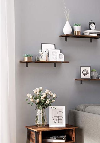 SONGMICS vghylde, rektangulr - brun MDF og sort jern (st med 2)