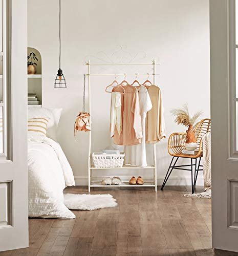 SONGMICS vintage tjstativ, m. 2 hylder - creme jern