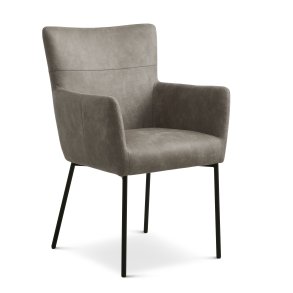 Ellie spisebordsstol, m. armln - clay micro lder og sort metal