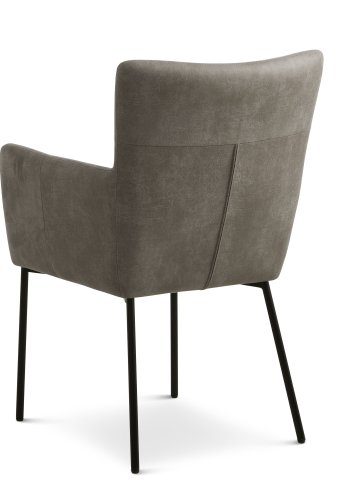 Ellie spisebordsstol, m. armln - clay micro lder og sort metal
