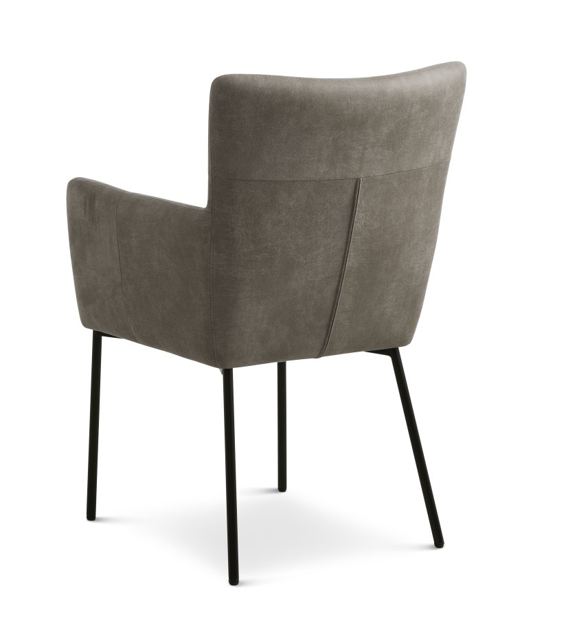 Ellie spisebordsstol, m. armln - clay micro lder og sort metal