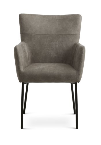 Ellie spisebordsstol, m. armln - clay micro lder og sort metal