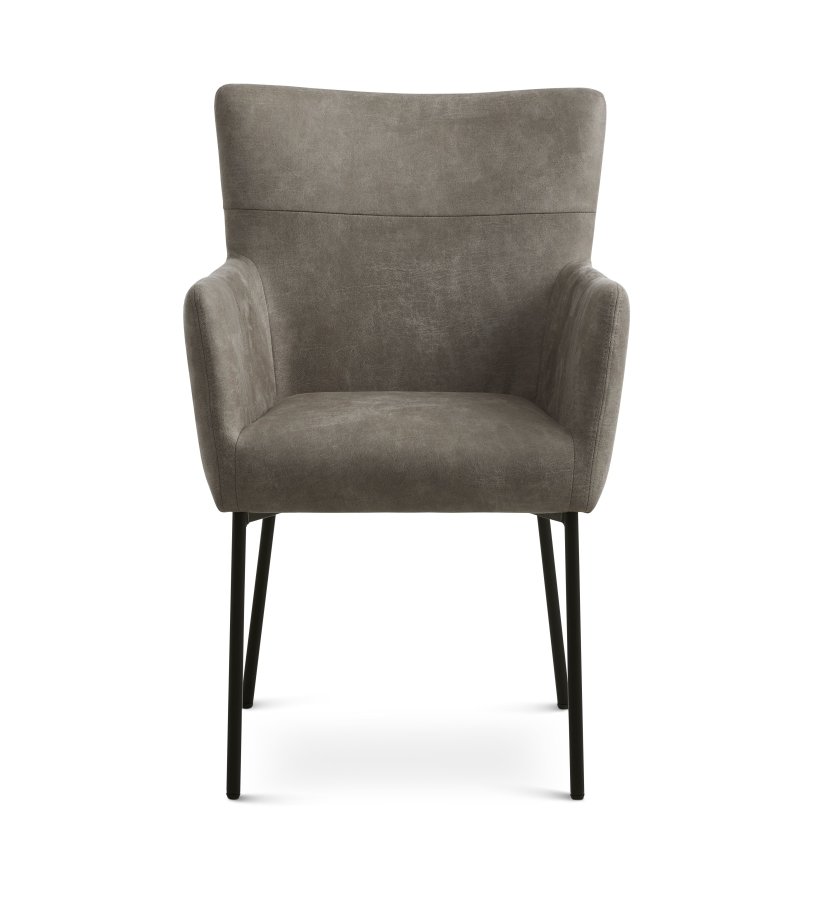 Ellie spisebordsstol, m. armln - clay micro lder og sort metal