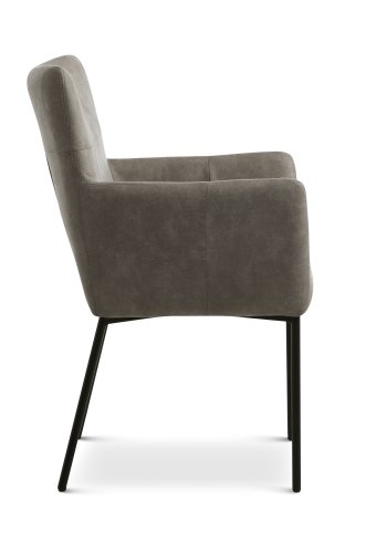 Ellie spisebordsstol, m. armln - clay micro lder og sort metal